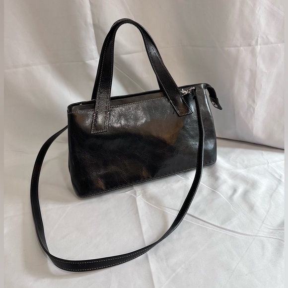 FOSSIL Sedona Vintage Black Leather Satchel EUC